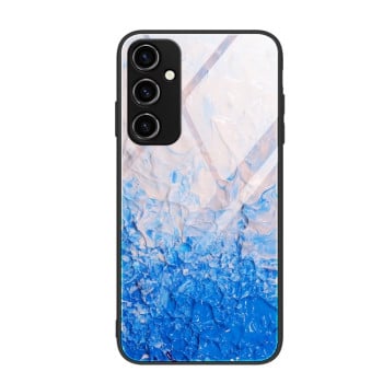 Противоударный стеклянный чехол Marble Pattern Glass на Samsung Galaxy A54 5G - Ocean Waves
