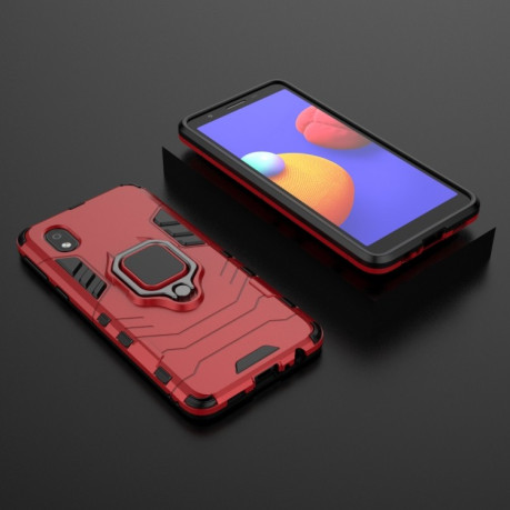 Противоударный чехол HMC Magnetic Ring Holder на Samsung Galaxy A01 Core / M01 Core - красный