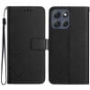 Чехол-книжка Rhombic Grid Texture для Motorola Moto G86 5G - чорний