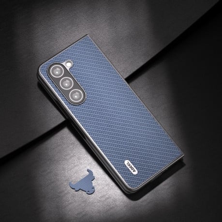 Ударозащитный чехол ABEEL Carbon Fiber на Samsung Galaxy  Fold 6 - голубой