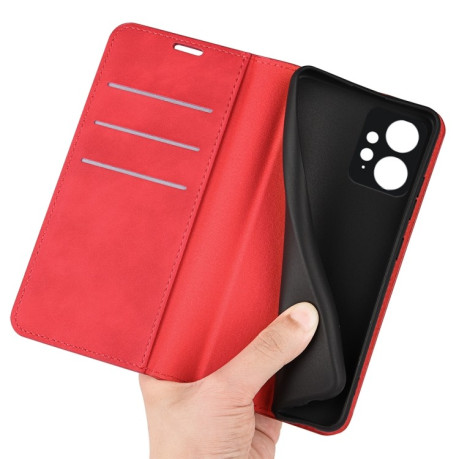 Чехол-книжка Retro Skin Feel Business Magnetic на Xiaomi Redmi Note 12 4G - красный