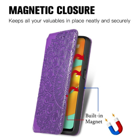 Чохол-книжка Blooming Mandala для Samsung Galaxy M32/A22 4G - фіолетовий