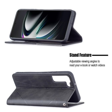 Чехол-книжка Rhombus Texture для Samsung Galaxy S22 Plus 5G - черный