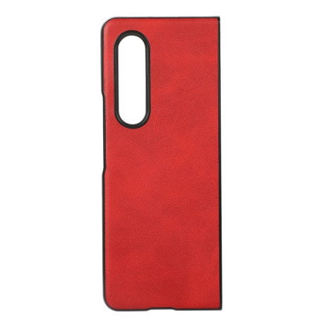 Противоударный чехол Two-color Litchi Texture для Samsung Galaxy Fold4  - красный