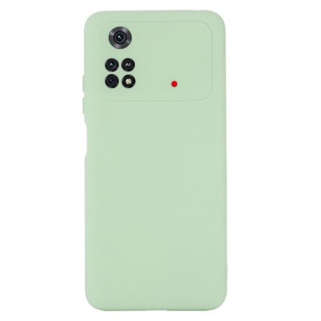 Силиконовый чехол Solid Color Liquid Silicone на Xiaomi Poco M4 Pro 4G - зеленый