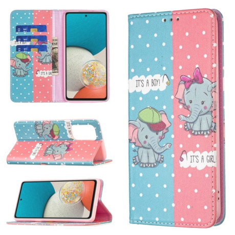 Чохол-книжка Colored Drawing Pattern Invisible Samsung Galaxy A53 5G - Elephant