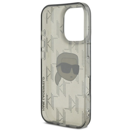 Оригинальный чехол Karl Lagerfeld IML Karl Head Electroplated для iPhone 16 Pro Max - Black
