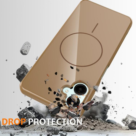 Протиударний чохол Glossy TPU Shockproof MagSafe на Samsung Galaxy А06 5G - золотий