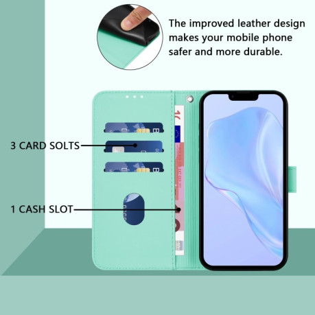 Чехол-книжка Skin Feel S-type для iPhone 16e - зеленый