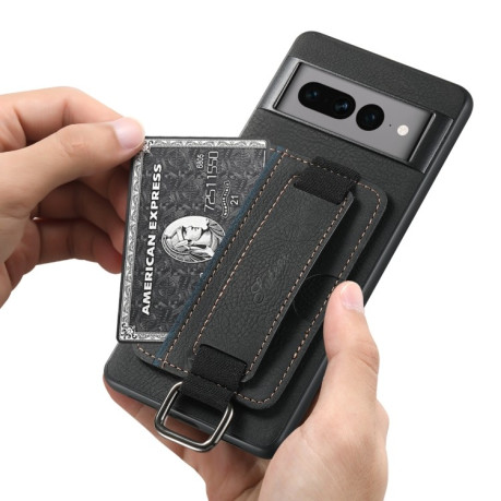Противоударный чехол Suteni H13 Card Wallet для Google Pixel 8a  - черный