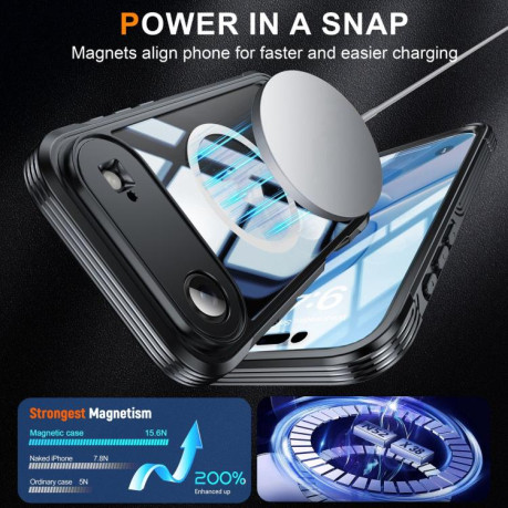 Двосторонній протиударний чохол Life Waterproof MagSafe Magnetic Rugged для iPhone Air - чорний