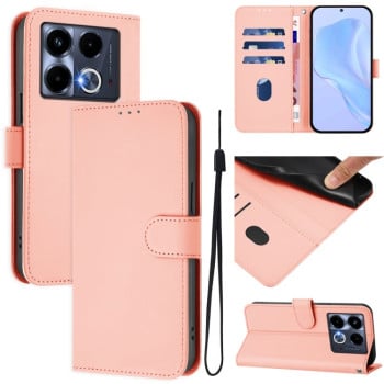Чехол-книжка с мягким покрытием (Skin Feel) со шнурком на Infinix Note 40 4G - розовый