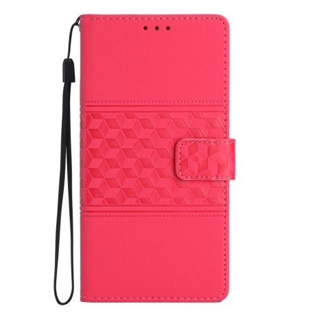 Чехол-книжка Diamond Embossed Skin Feel для Xiaomi Redmi Note 14 4G - красный