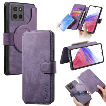 Чохол-книжка CaseNeo з MagSafe із захистом від сканування RFID у стилі Retro на Motorola Moto G15 - фіолетовий