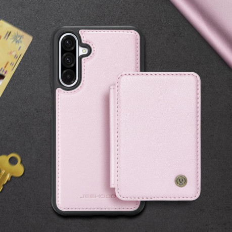 Чехол JEEHOOD J05 Business Magnetic Style RFID Leather для Samsung Galaxy A56 5G - розовый