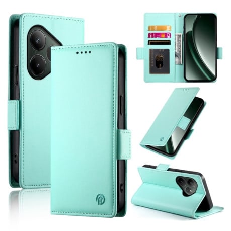 Чехол-книжка Side Buckle Magnetic Frosted Leather для Realme GT 6 Global/ Realme GT 6 4G - зеленый