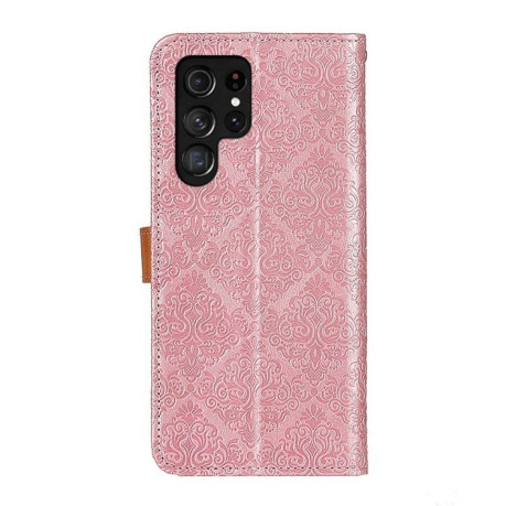 Чехол-книжка European Floral для Samsung Galaxy S25 Ultra 5G - розовый