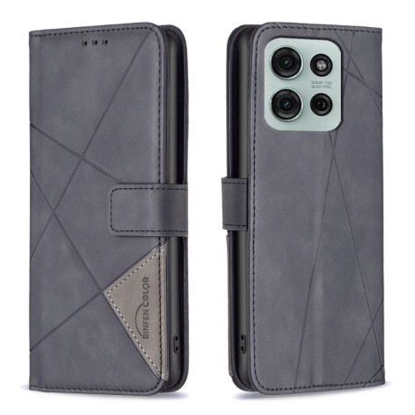 Чохол-книжка Rhombus Texture для Motorola Moto G75 5G - чорний