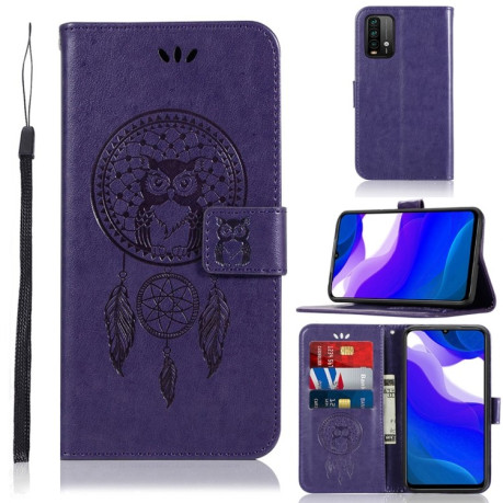 Чехол-книжка Wind Chime Owl для Xiaomi Poco M3 - фиолетовый