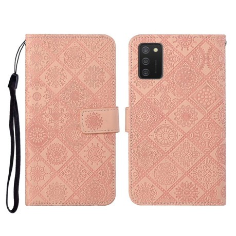 Чехол-книжка Ethnic Style для Samsung Galaxy A02s - розовый