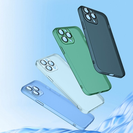 Противоударный чехол Protector Translucent Frosted PC для iPhone 14 Pro - зеленый