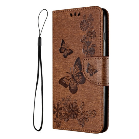 Чехол-книжка Embossed Butterfly для Google Pixel 8 Pro - коричневый
