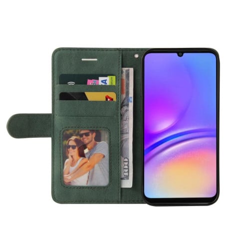 Чохол-книжка Dual-color Splicing Flip Leather на Samsung Galaxy A07 5G - зелений