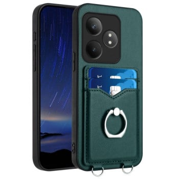 Противоударный чехол R20 Ring Card Holder для Realme GT Neo6 / GT 6T - зеленый