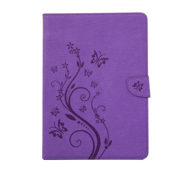 Чехол-книжка Pressed Flowers Butterfly Pattern для iPad mini 1/2/3 - фиолетовый