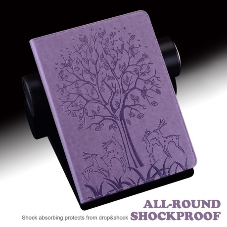 Чохол-книжка Tree Deer Embossed Leather для Xiaomi Redmi Pad SE 8.7 - фіолетовий