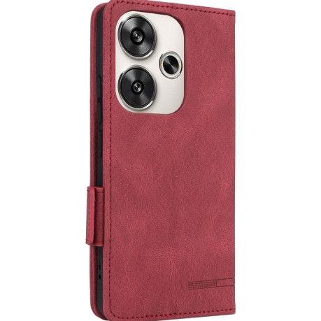 Чехол-книжка Magnetic Clasp Flip для Xiaomi Poco F6 - красный