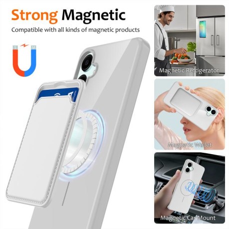 Противоударный чехол Glossy TPU Shockproof MagSafe на Samsung Galaxy А06 5G - белый