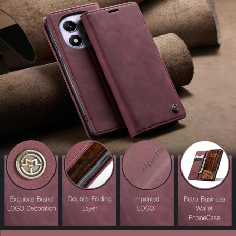 Чехол-книжка CaseMe-013 Multifunctional на Xiaomi Redmi Note 14 Pro 4G Global - красный