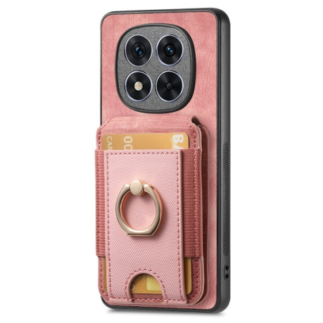 Протиударний чохол Retro Splitable Magnetic Card для Xiaomi Redmi Note 14 Pro+ 5G - рожевий