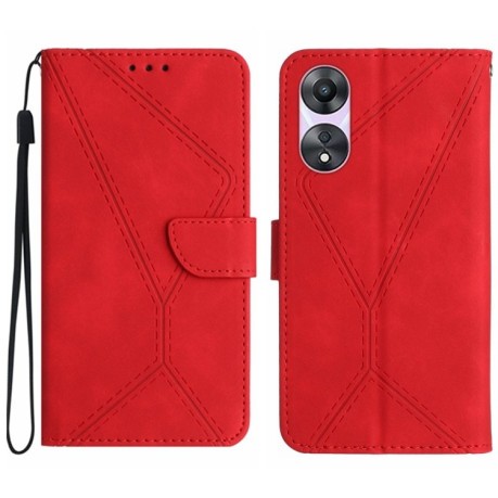 Чехол-книжка Stitching Embossed Leather OPPO A78 4G - красный