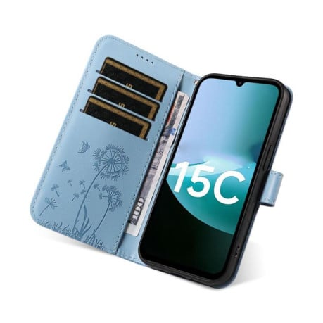 Чехол-книжка Dandelion Embossed Pattern Flip Leather на Xiaomi Redmi 15C 5G / 4G EU 173mm - голубой