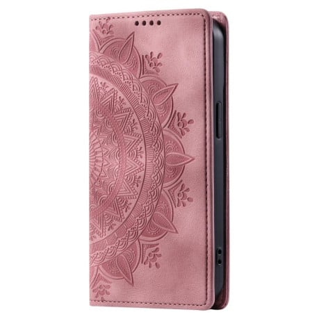 Чехол-книжка с тиснением Totem Embossed на Samsung Galaxy A17 5G - розовое золото