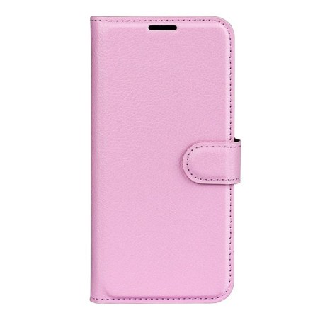 Чохол-книжка Litchi Texture Horizontal Flip Leather на Realme 14 Pro+ - рожевий