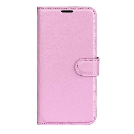 Чехол-книжка с фактурой Litchi и магнитным хлястиком на Xiaomi Redmi Note 15 4G / 5G /Poco M8164mm — розовый