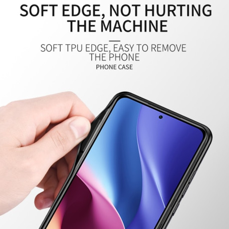 Противоударный чехол Cloth Texture на Xiaomi Mi 11i/Poco F3/Redmi K40/K40 Pro - голубой