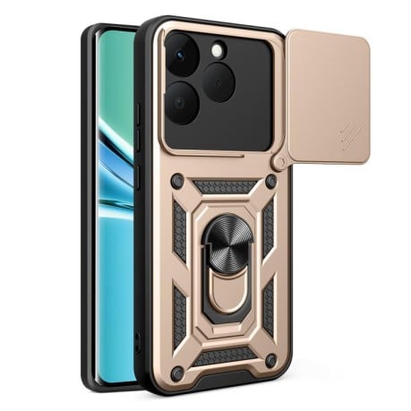 Противоударный чехол Sliding Camshield для Realme 15T 5G — золотой