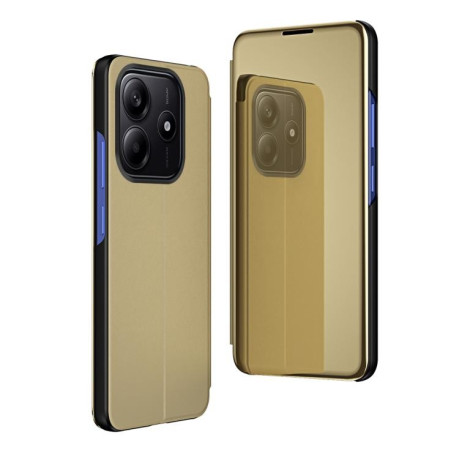 Чехол книжка Clear View на Xiaomi Redmi Note 14 4G 164.84mm - золотой