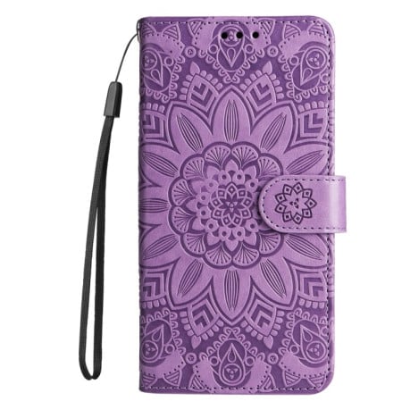 Чохол-книжка Embossed Sunflower для Samsung Galaxy M15 5G / F15 5G - фіолетовий