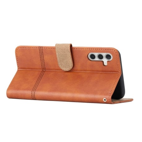 Чехол-книжка Cowhide Texture Stitching Leather на Samsung Galaxy A56 5G - коричневый