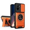 Противоударный чехол Escase со сдвижной шторкой камеры и подставкой для Xiaomi Poco M7 4G 169mm — оранжевый