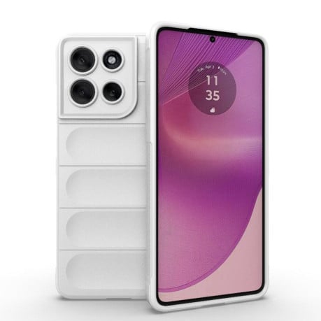 Силиконовый чехол Magic Flannel на Motorola Moto G86 5G - белый