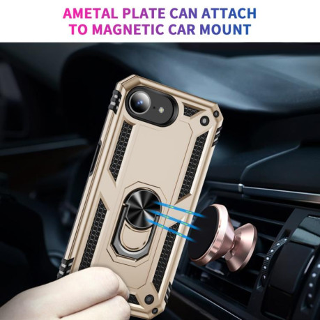 Противоударный чехол HMC 360 Degree Rotating Holder для iPhone 16e - золотой