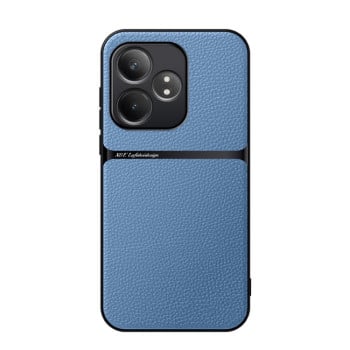 Противоударный чехол Litchi Leather Magnetic Full Coverage Shockproof на Realme GT Neo6 / GT Neo6 SE / GT 6 / GT 6T - синий