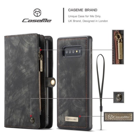 Чехол-кошелек CaseMe 008 Series Folio Zipper Wallet Style на Samsung Galaxy S10 - черный
