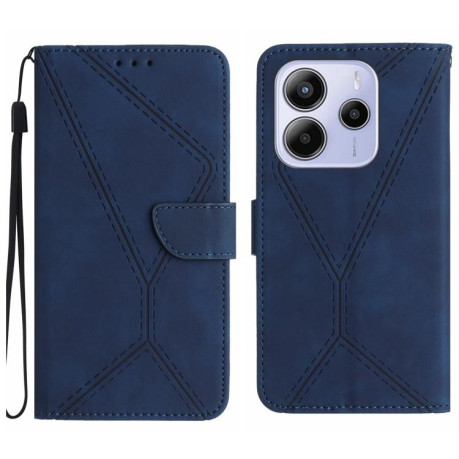 Чехол-книжка Stitching Embossed Leather для Xiaomi Redmi Note 14 4G 164.84mm - синий